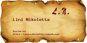 Lini Nikoletta névjegykártya